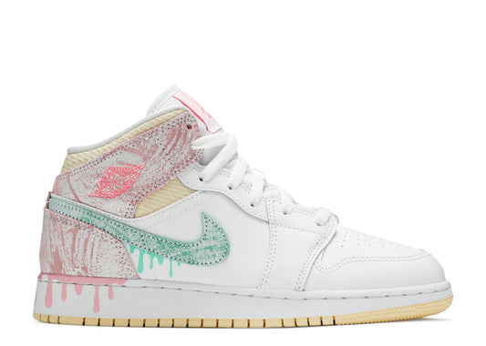 Air Jordan 1 Mid SE GS Paint Drip