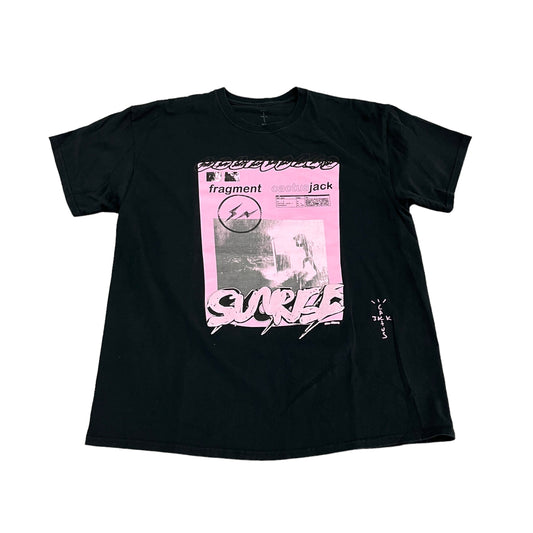 Travis Scott x Fragment Pink Sunrise Black Tee