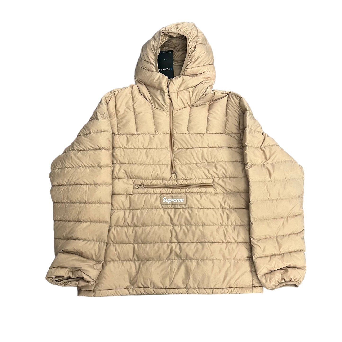 Supreme Micro Down Half Zip Hooded Pullover (Tan)