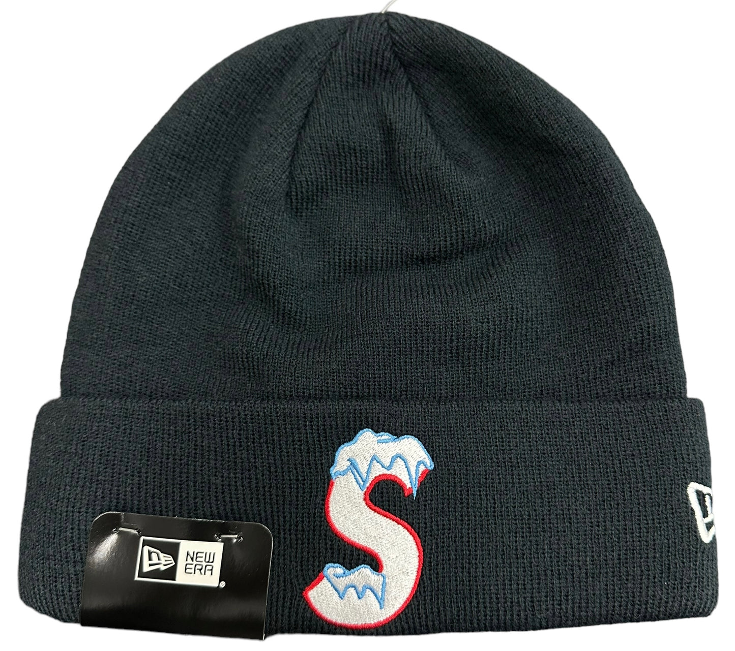 Supreme S Logo Snow Navy Beanie