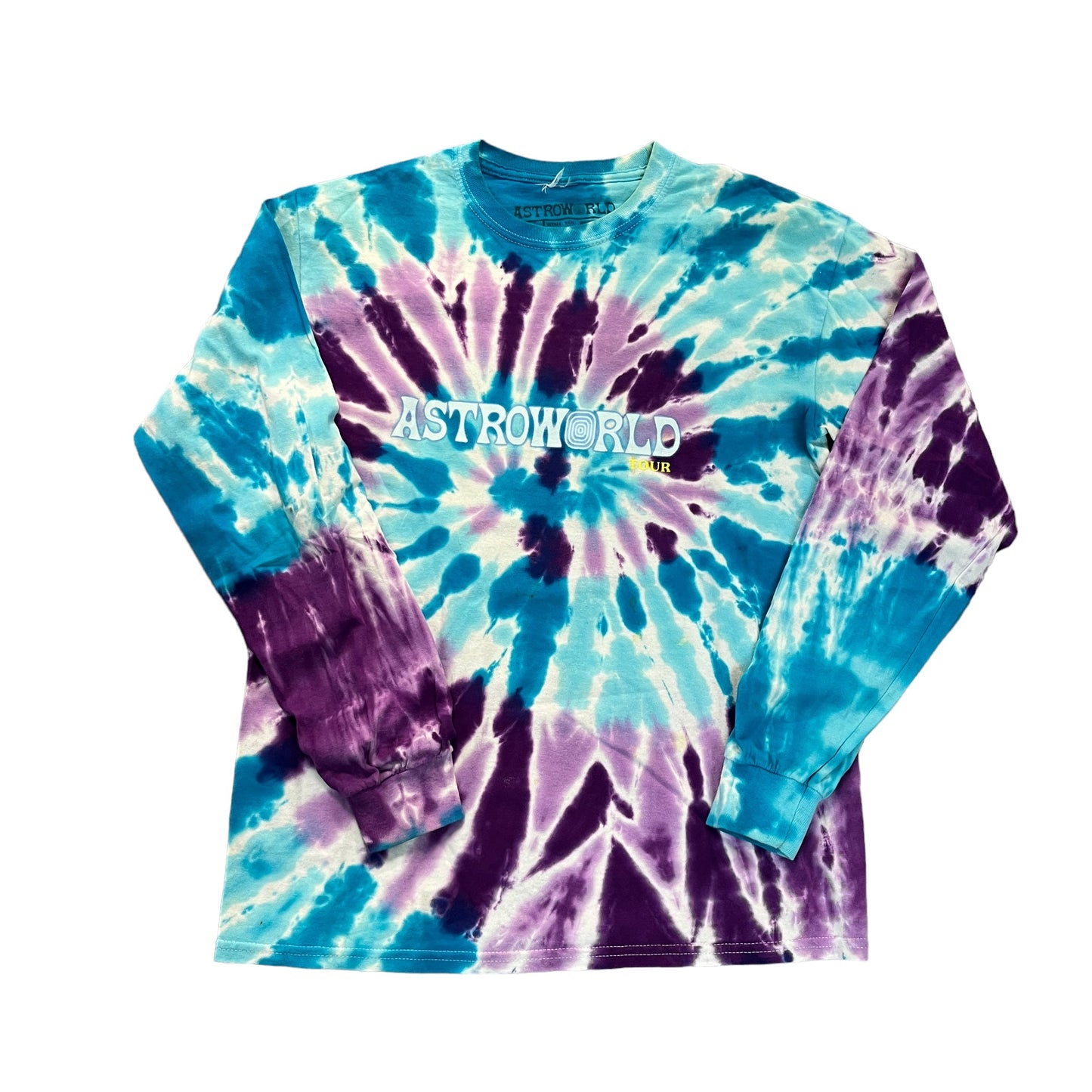 Travis Scott Astroworld Tour Blue / Purple Tie Dye L/S Tee