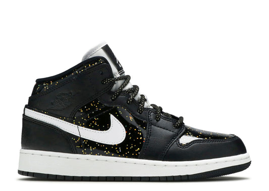 Air Jordan 1 Mid SE GS Black Glitter