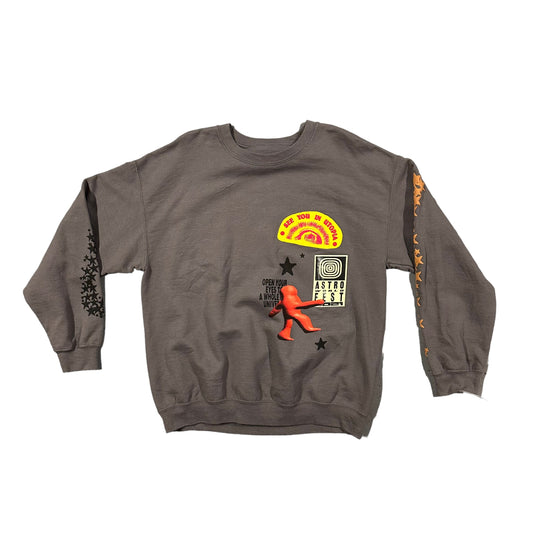 Travis Scott Astroworld Fest 21 Houston Grey Crewneck