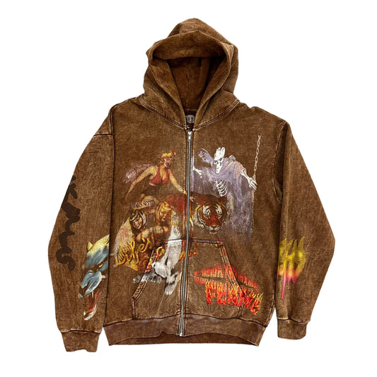 Travis Scott Circus Maximus Brown Zip Up Jacket