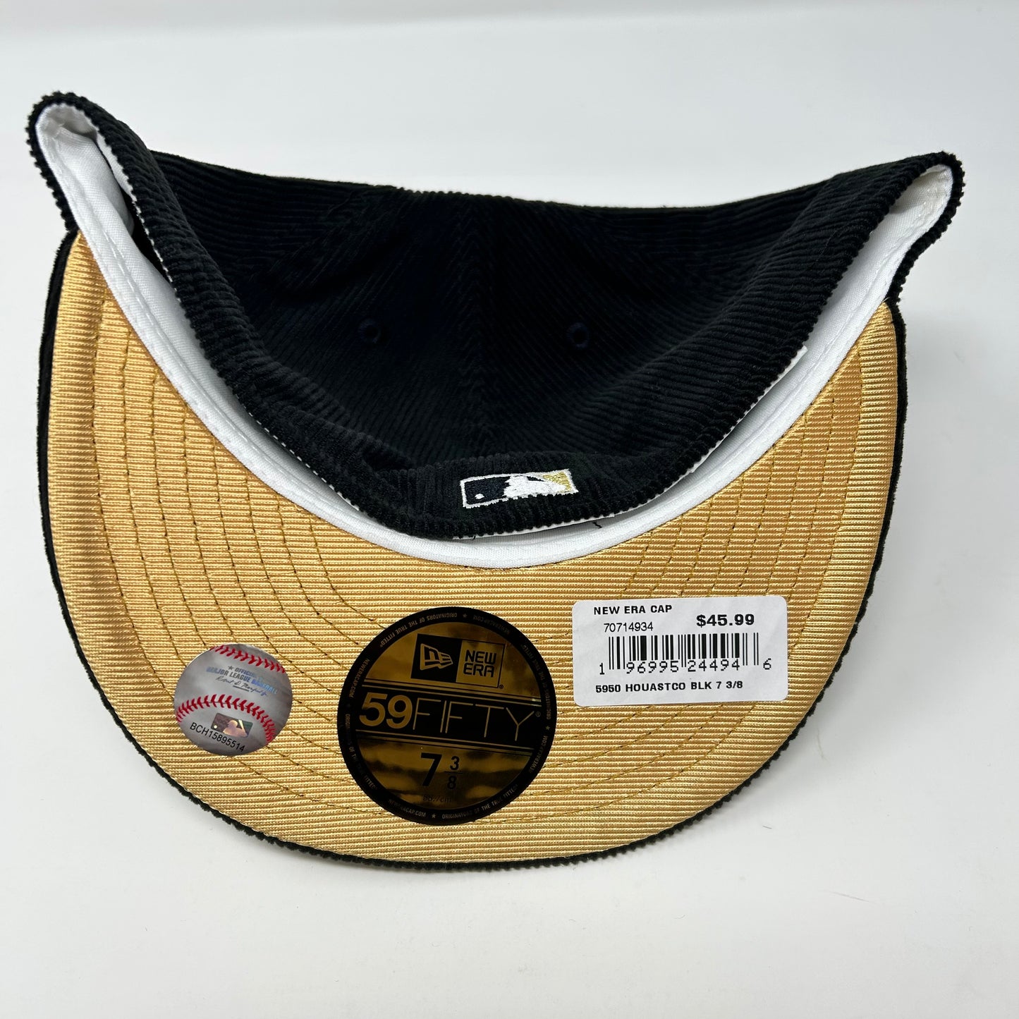 Black Gold Corduroy Spell Out Hat